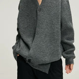 Chunky Knit Cross Button Sweater