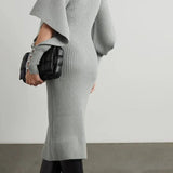 Alberta Cut-out Batwing Sleeve Midi Knit Dress