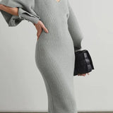 Alberta Cut-out Batwing Sleeve Midi Knit Dress