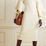 Alberta Cut-out Batwing Sleeve Midi Knit Dress