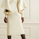 Alberta Cut-out Batwing Sleeve Midi Knit Dress