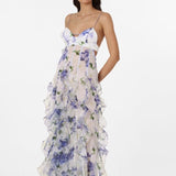 Alexia Ruffle Sheer Maxi Dress