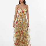 Alexia Ruffle Sheer Maxi Dress