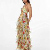 Alexia Ruffle Sheer Maxi Dress
