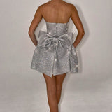 Dionne - Back-Bow Sparkle Mini Dress
