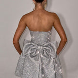 Dionne - Back-Bow Sparkle Mini Dress