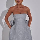 Dionne - Back-Bow Sparkle Mini Dress