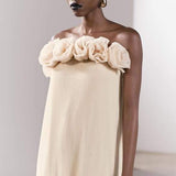 Alva Floral Knit Strapless Maxi Dress