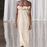 Alva Floral Knit Strapless Maxi Dress