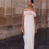 Alva Floral Knit Strapless Maxi Dress