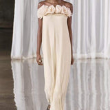 Alva Floral Knit Strapless Maxi Dress