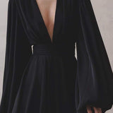 Amelia Deep V Neck Mini Dress