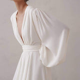 Amelia Deep V Neck Mini Dress