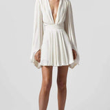 Amelia Deep V Neck Mini Dress
