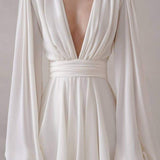 Amelia Deep V Neck Mini Dress