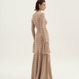 Anna Round Neck Flared Cuff Knitted Maxi Dress