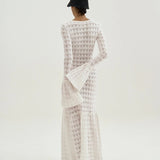 Anna Round Neck Flared Cuff Knitted Maxi Dress
