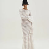 Anna Round Neck Flared Cuff Knitted Maxi Dress