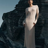 Antonia Rib Flare Maxi Knit Dress