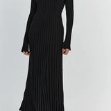 Antonia Rib Flare Maxi Knit Dress