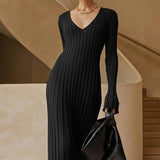 Antonia Rib Flare Maxi Knit Dress