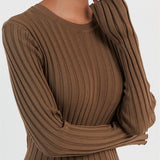 Antonia Rib Flare Maxi Knit Dress