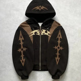 Embroidered Geometric Gothic Hoodie