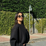 Cropped Sports Bomber Jacket