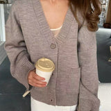 Loose Fit V Neck Cardigan Sweater
