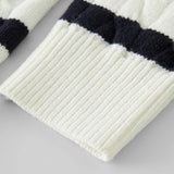 Black White Wool Twist Knit Cardigan