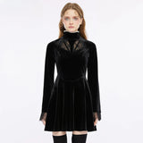 Punk Front Zippered Adjustable Wide Shoulder Straps Dress