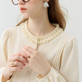 Round Neck Lace Long Sleeve Cardigan