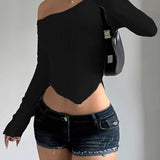 Asymmetrical Neck Slim Fit Sweater