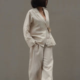 Tie Front Cardigan Loose Pants Two Piece Set