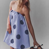 Sexy Polka Dot Strapless Bodycon Mini Dress