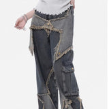 High Waist Wide Leg Workwear Jeans