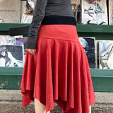 Chic Suede High Waist Asymmetrical Skirt