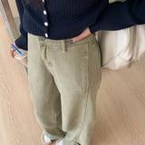 Edgy High Waist Cargo Wide Leg Curved Jeans