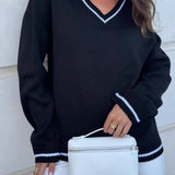 Casual Knit V Neck Sweater