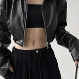 PU Leather Crop Jacket