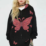 Gothic Butterfly Print Hoodie