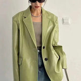 PU Leather Oversized Casual Blazer