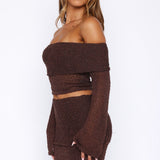 In Too Deep Long Sleeve Knit Top Chocolate