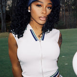 Athletic Casual Shirt Collar Solid Ribbed Two Piece Set