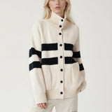 High Neck Color Block Knit Sweater