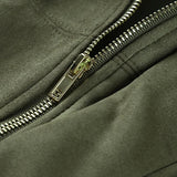 Suede Cropped Zip-Up Jacket