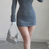 Lace Trim Off Shoulder Sweater Dress