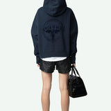 Angel Wing Print Plush Hoodie
