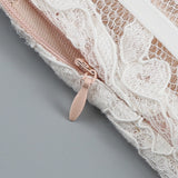 Strapless Lace Corset Sheer Mini Dress