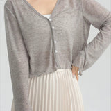 Tencel V-Neck Cropped Cardigan